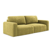 3-SITZER SOFA mit Schlaffunktion Chenille Stoff Grün - Limette/Schwarz, Kunststoff/Textil (244/79/102cm) - Makamii