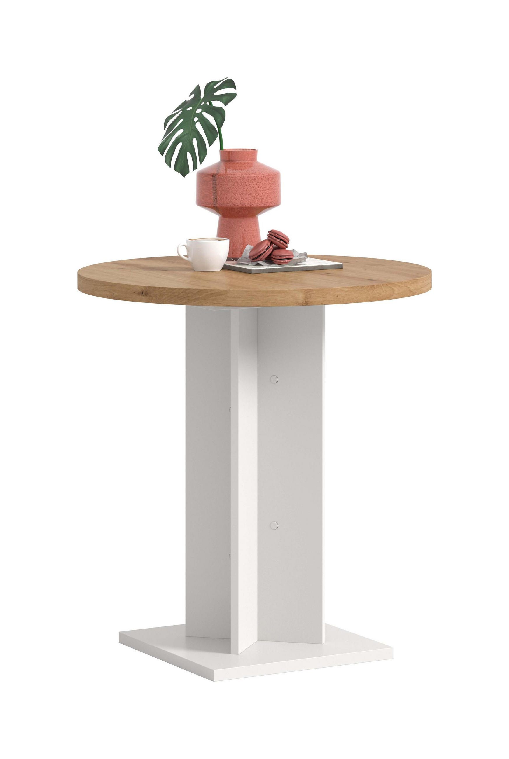 ESSTISCH GUSTAV (B/H/T: ca. 70/76/70 cm) in weiß/Artisan Eiche Nachbildung - Weiß, Holzwerkstoff (70/70/76cm)