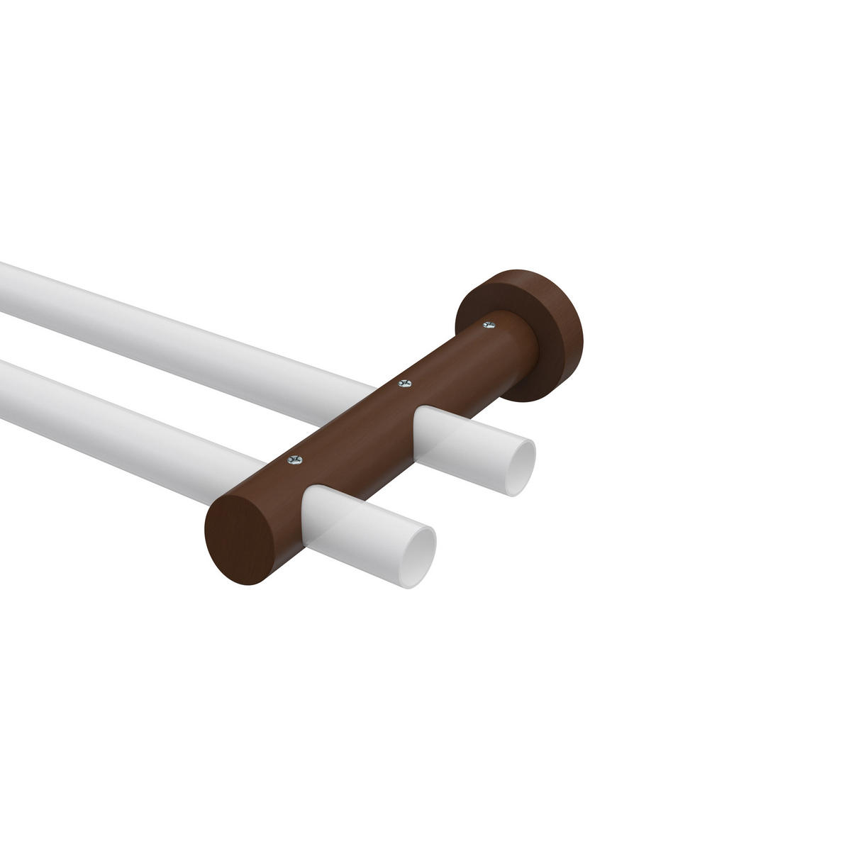 TRÄGER FÜR GARDINENSTANGEN 20 mm Ø, Talena 2-läufig, Nussbaum - Nussbaumfarben, Holz (18/5.3/5.3cm) - INTERDECO