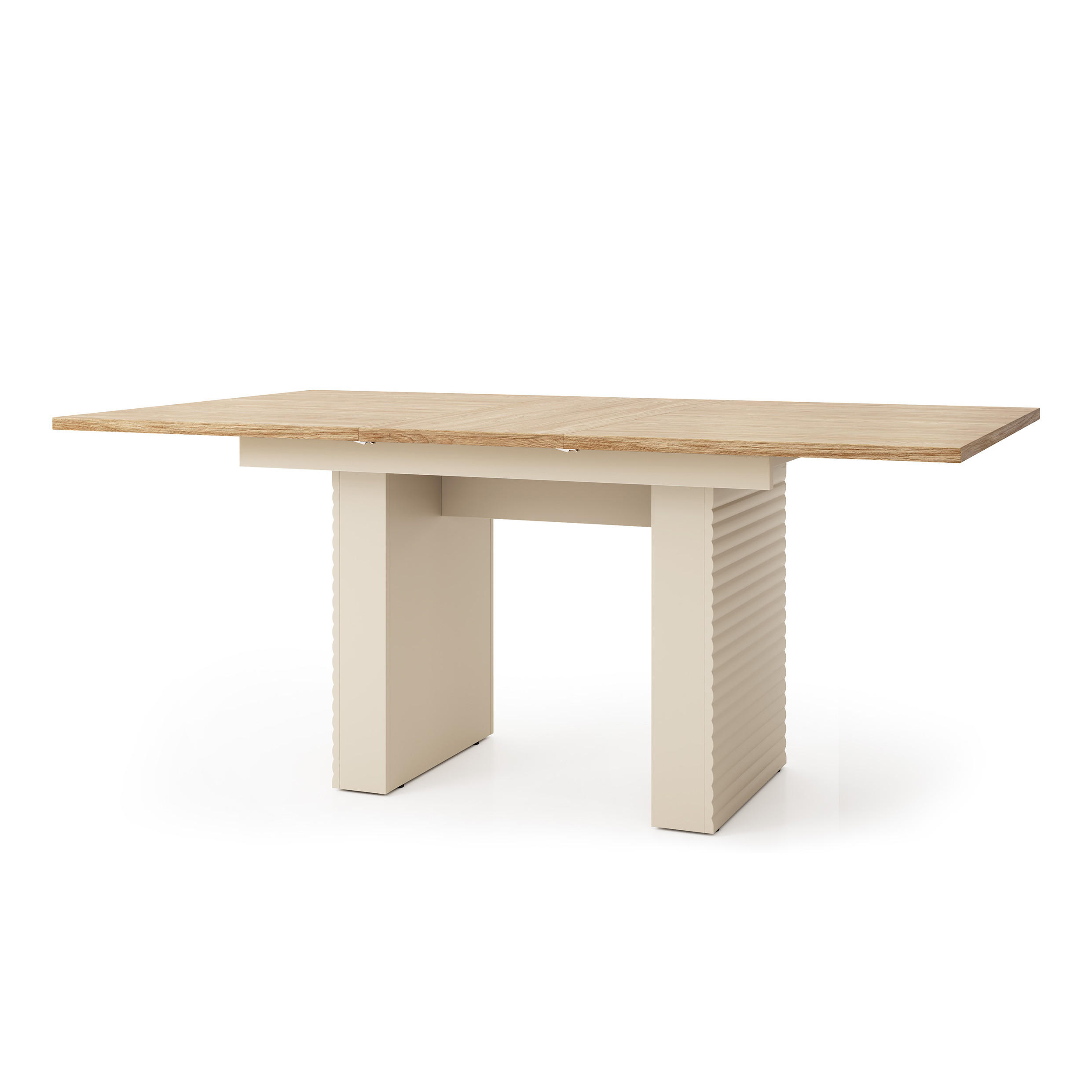 ESSTISCH Terra, Ausziehbarer Tisch 140-185/75 cm, Kaschmir/geölte Eiche - Kaschmir, Holzwerkstoff (75/140/90cm) - Beautysofa