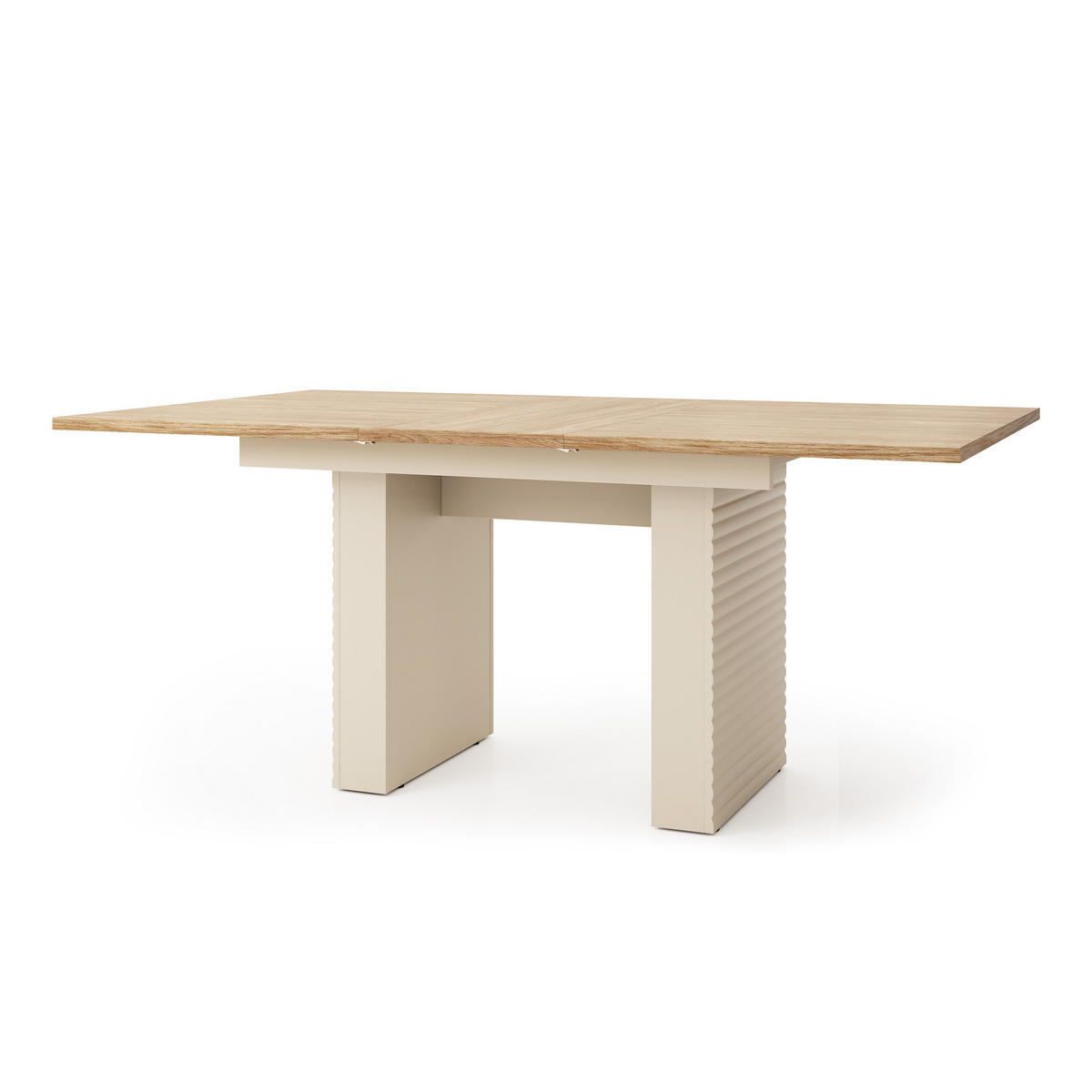 ESSTISCH Terra, Ausziehbarer Tisch 140-185/75 cm, Kaschmir/geölte Eiche - Kaschmir, Holzwerkstoff (75/140/90cm) - Beautysofa