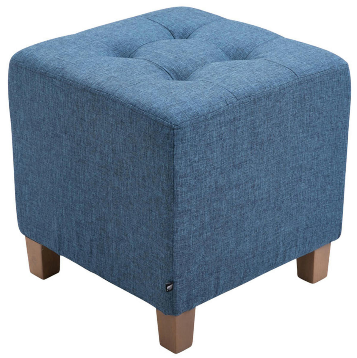 SITZWÜRFEL 2er Set Stoff blau - Blau, Holz/Textil (45/46/45cm) - CLP