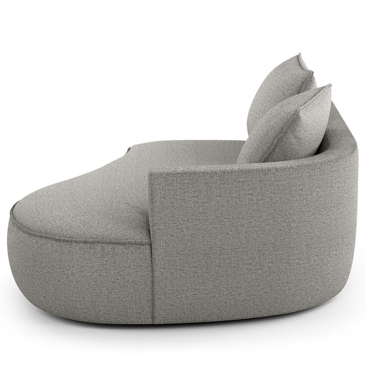 OTTOMANE - modular - Hellgrau/Schwarz, Kunststoff/Textil (196/82/146cm) - home24