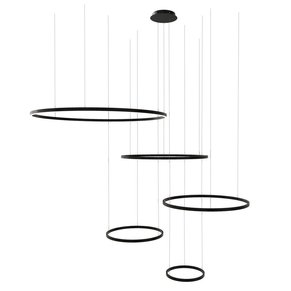 LED-HÄNGELAMPE 5er Ring Schwarz Ø 120 | 100 | 80 | 60 | 40cm - Schwarz, Metall (1.3/120/3.3cm) - s.luce