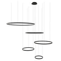 LED-HÄNGELAMPE 5er Ring Schwarz Ø 120 | 100 | 80 | 60 | 40cm - Schwarz, Metall (1.3/120/3.3cm) - s.luce