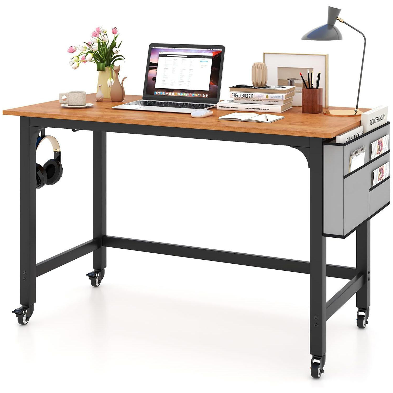 Costway Computertisch Natur 120x75x60 cm