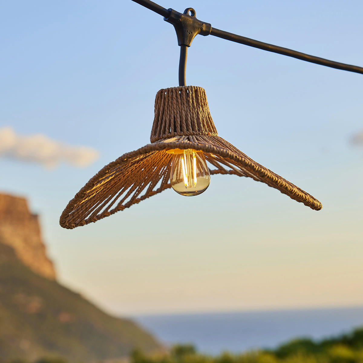 LICHTERKETTE WAVY LIGHT beige - Beige, Naturmaterialien (600cm) - Lumisky