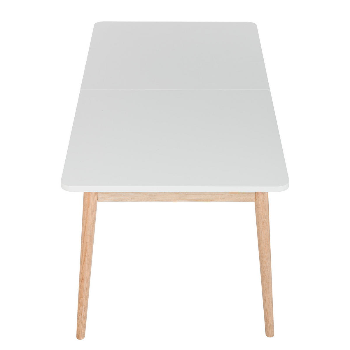 ESSTISCH mit Ausziehfunktion - Eiche teilmassiv - Weiß, Holzwerkstoff (90/180/77cm) - home24