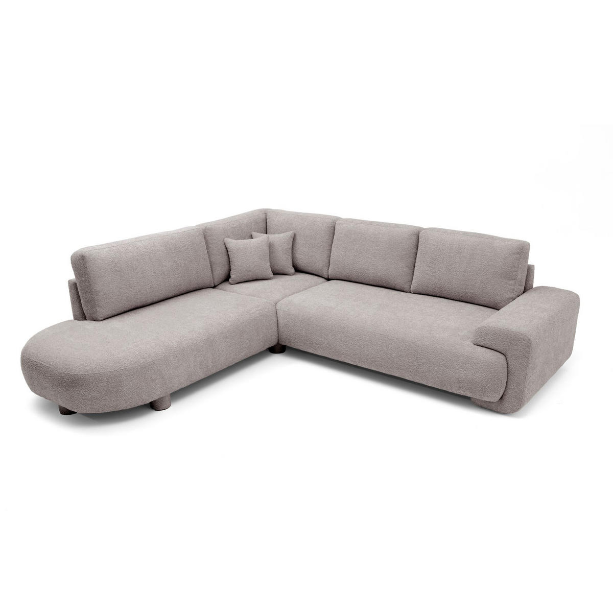 4-SITZER Ecksofa MIRABEL L Links 285x255 cm Bouclé Mauve - Mauve, Holz/Kunststoff (285/255cm) - Muffo
