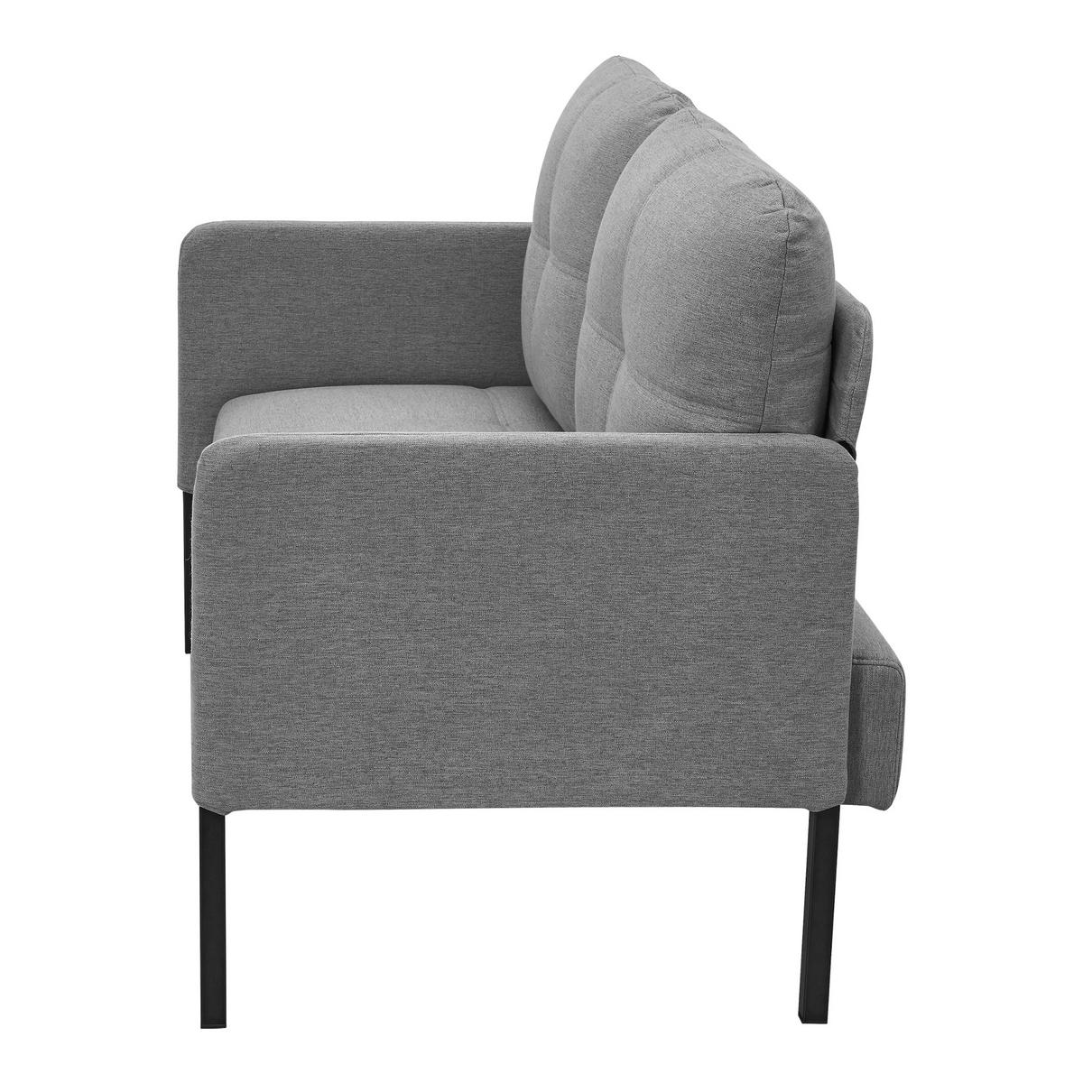 SOFA Reichling - Schwarz/Grau, Holz/Textil (119/77/69cm) - [en.casa]