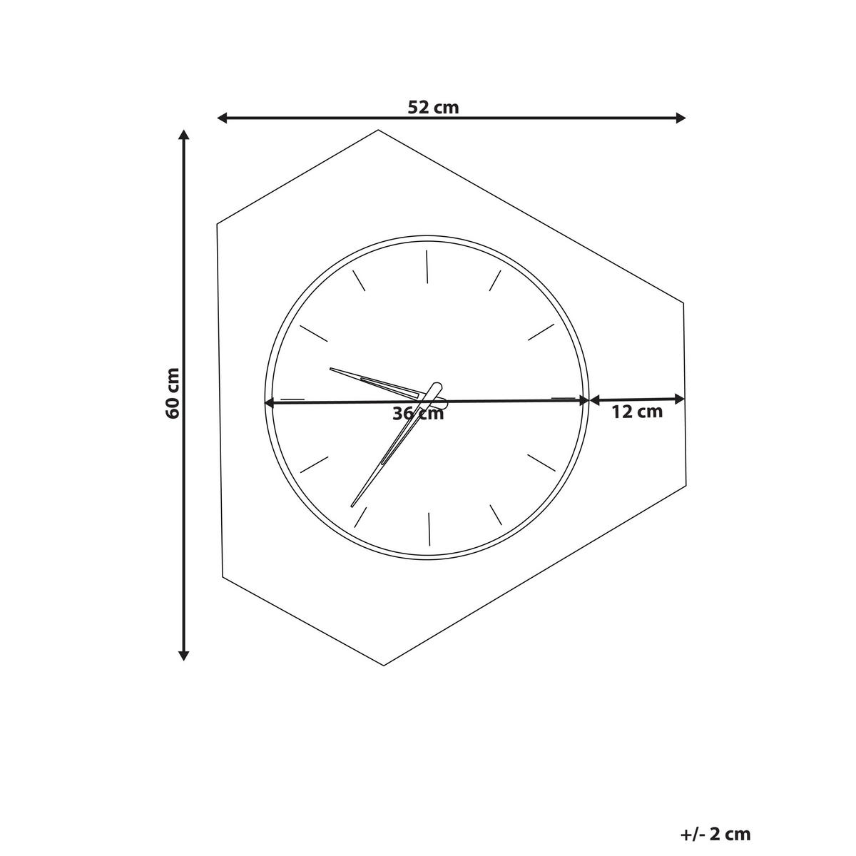 WANDUHR Weiß/Orange/Grau Sailon - Weiß/Orange, Holzwerkstoff (52/60/1cm) - Beliani