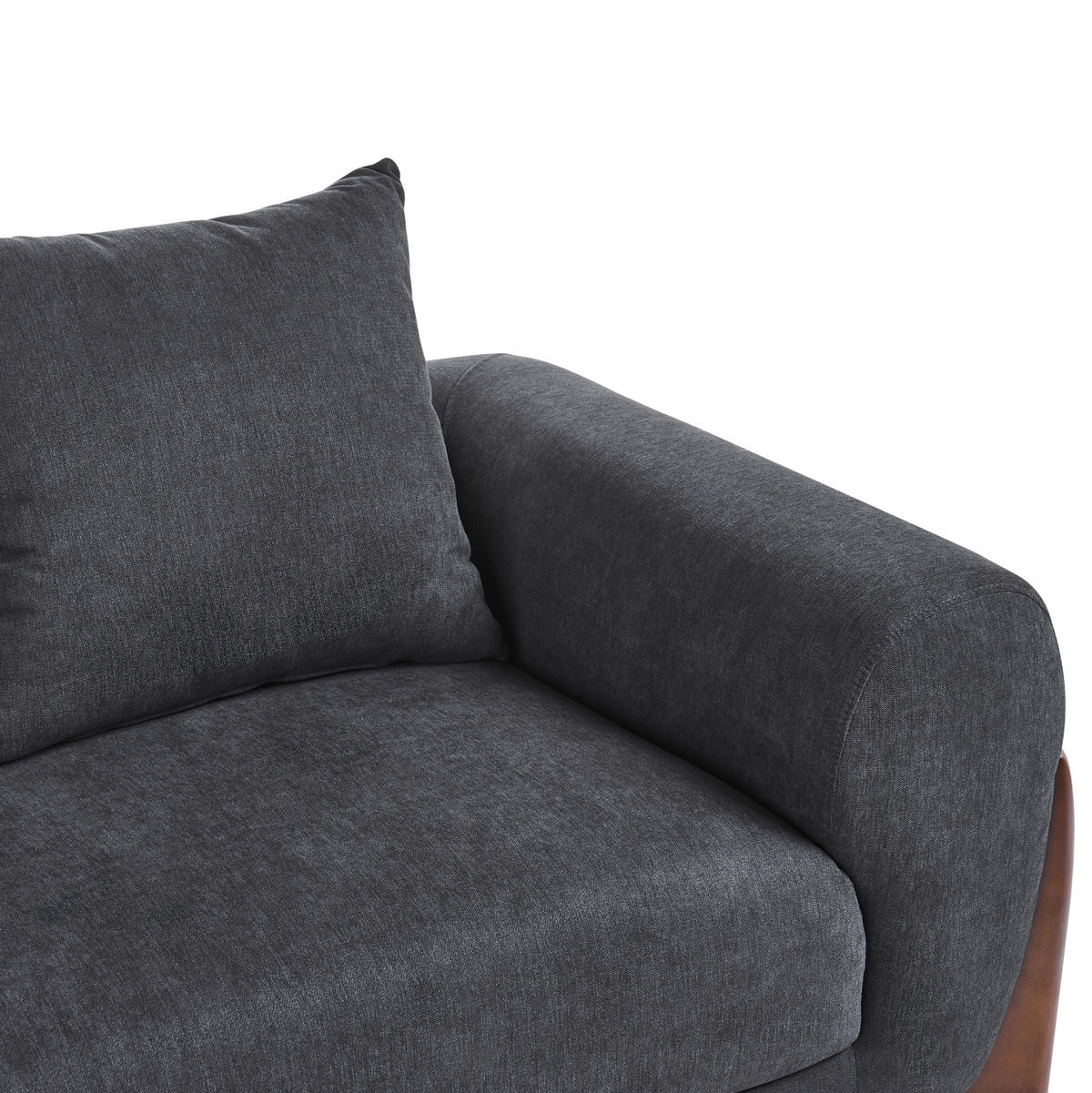 3-SITZER-SOFA Schwarz Vinliden - Schwarz/Braun, Textil (217/62/87cm) - Beliani