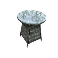 GARTENTISCH Polyrattan - Dunkelgrau, Glas/Kunststoff (60/60/71cm) - Fimous