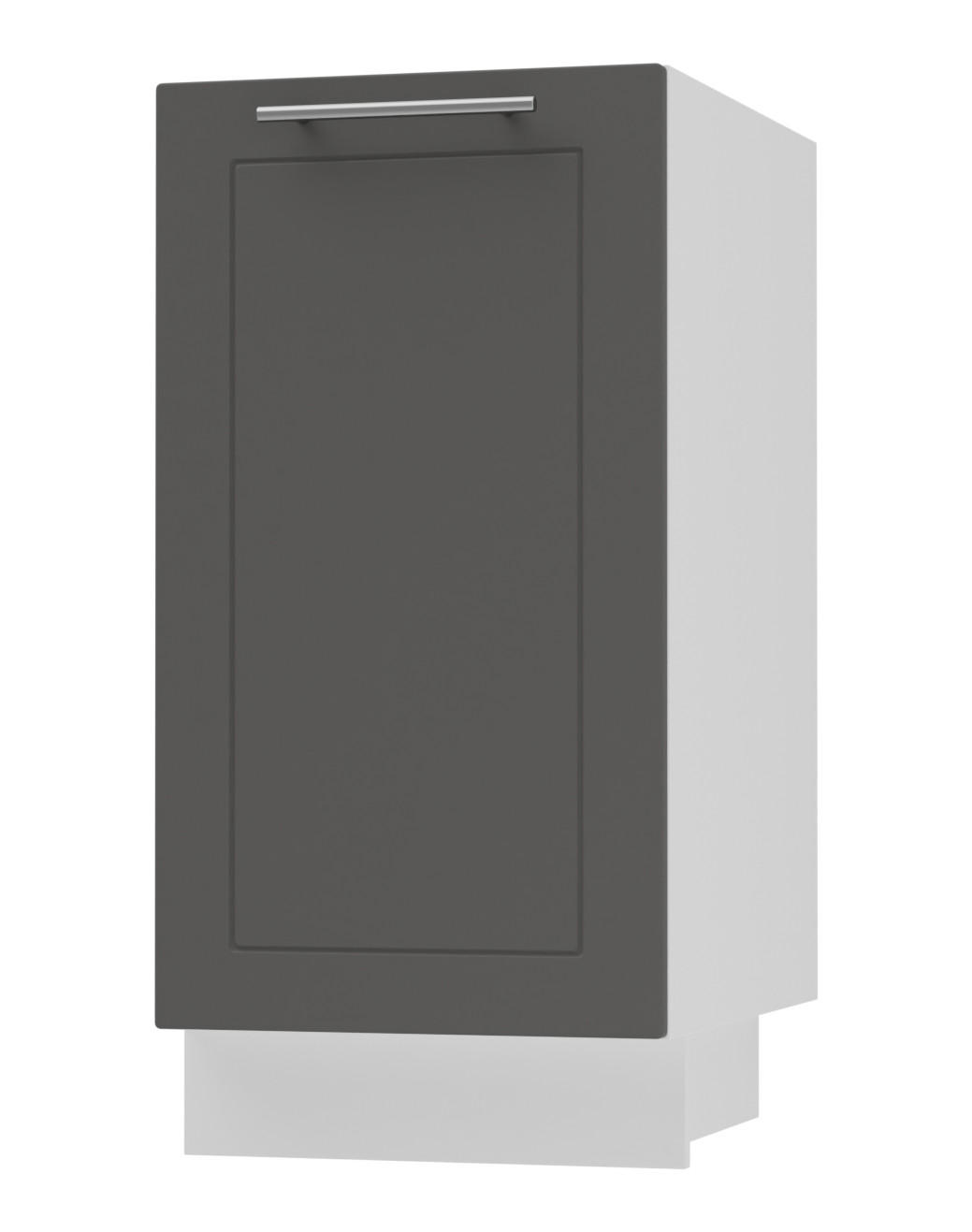 Feldmann-Wohnen Küchenunterschrank Graphit, Weiß 40x82x50 cm