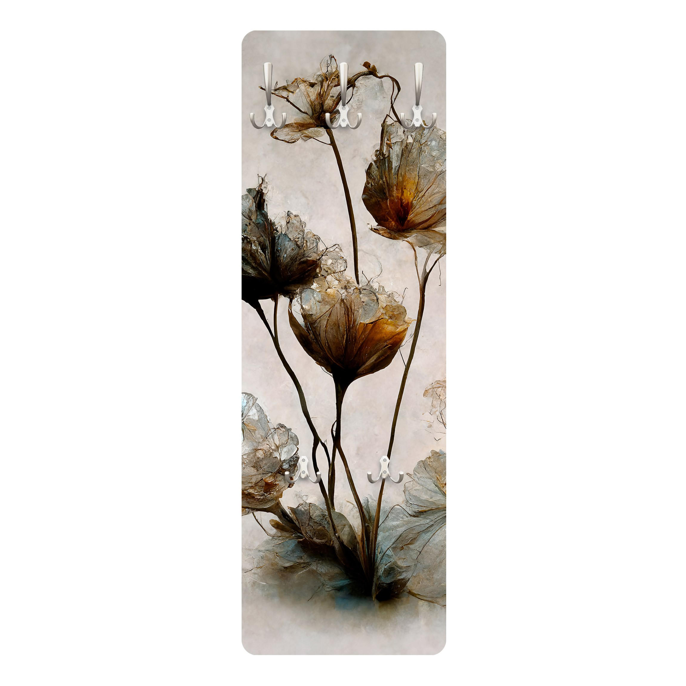 WANDGARDEROBE - Getrocknete Blüten 34/105 cm - Beige, Holzwerkstoff (34/105/1.6cm) - Bilderwelten