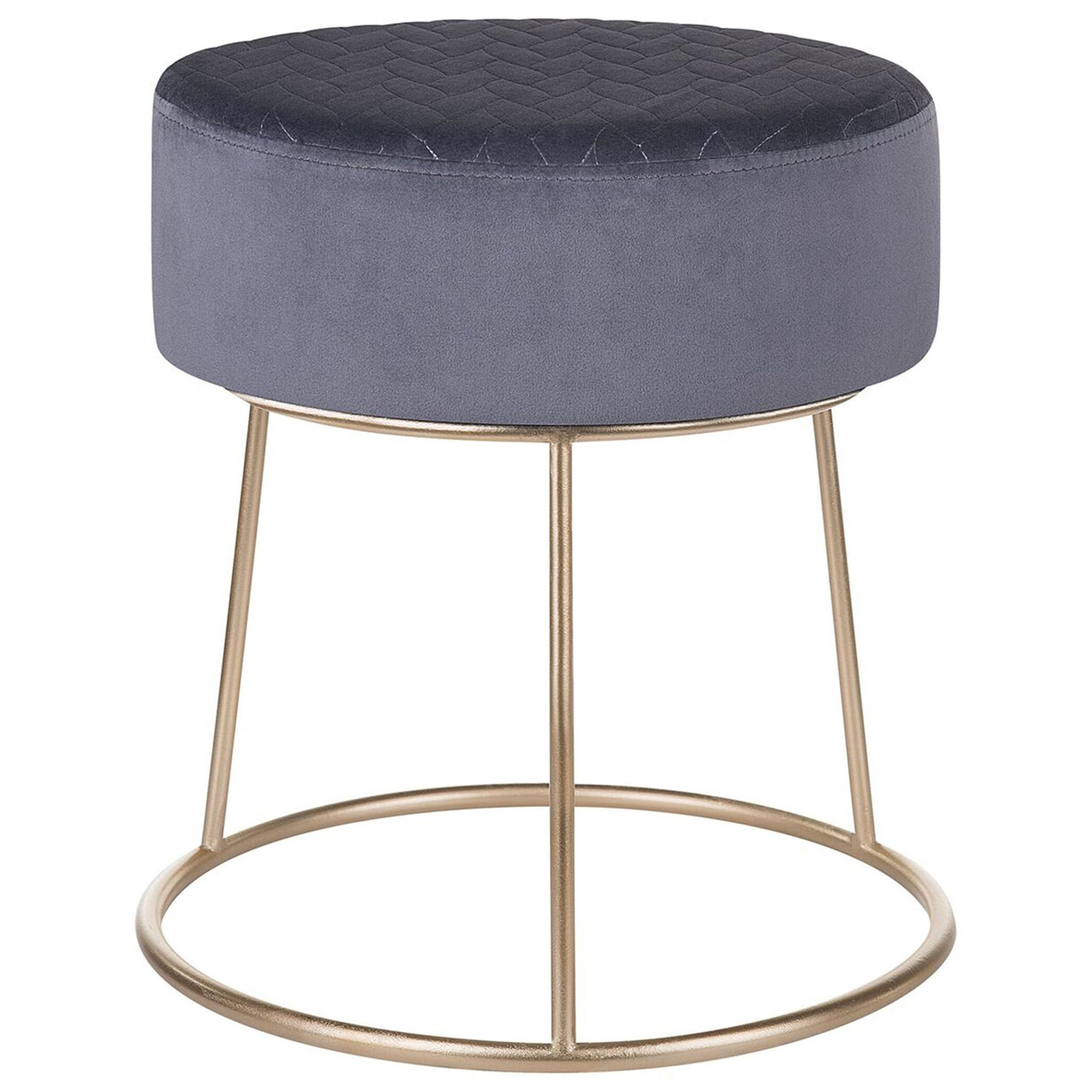 HOCKER Delco 35/35/40 cm - Grau, Textil (35/40/35cm) - Beliani