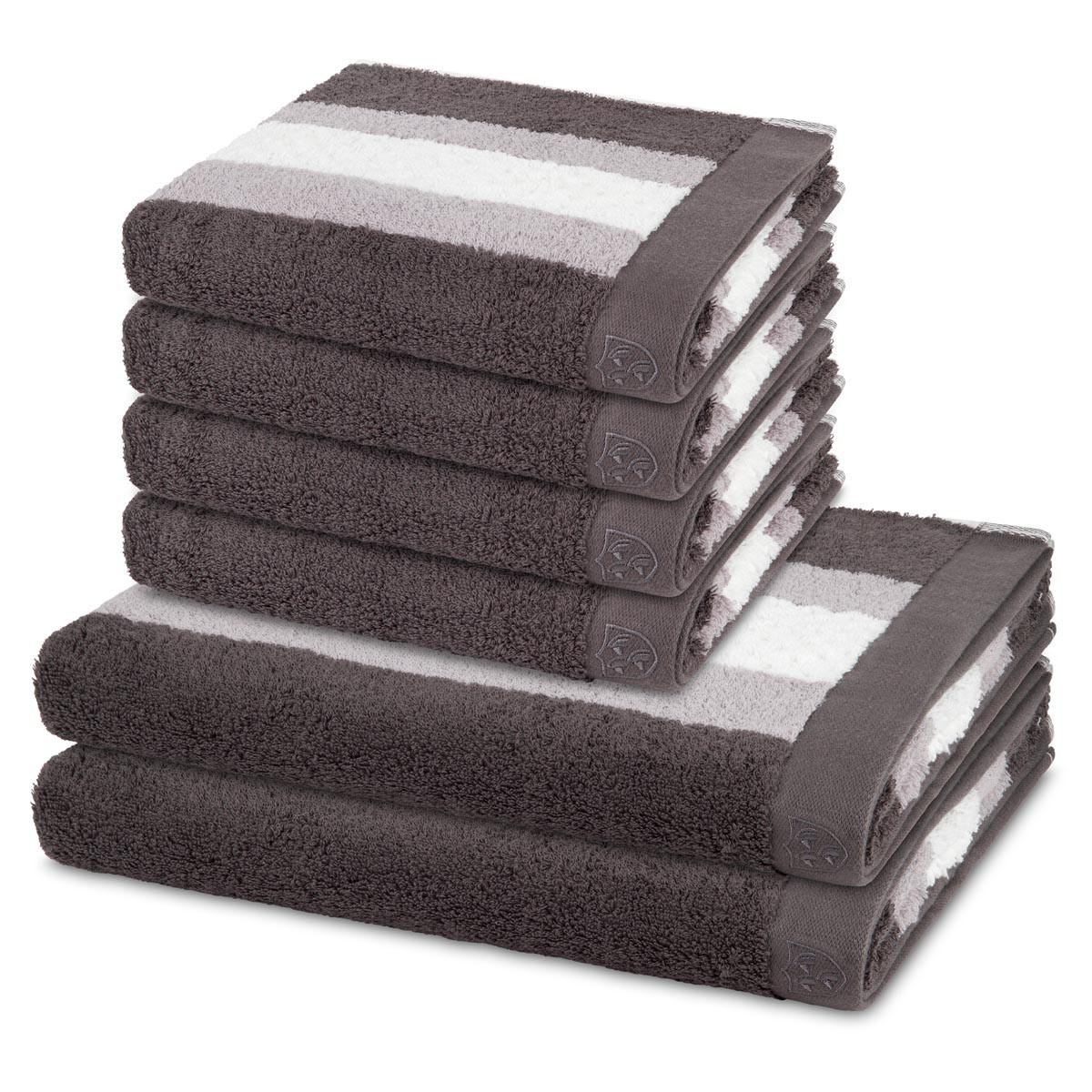 FROTTIERSET Harmony 6-teilig - Dunkelgrau, Textil (50/100cm) - Ross