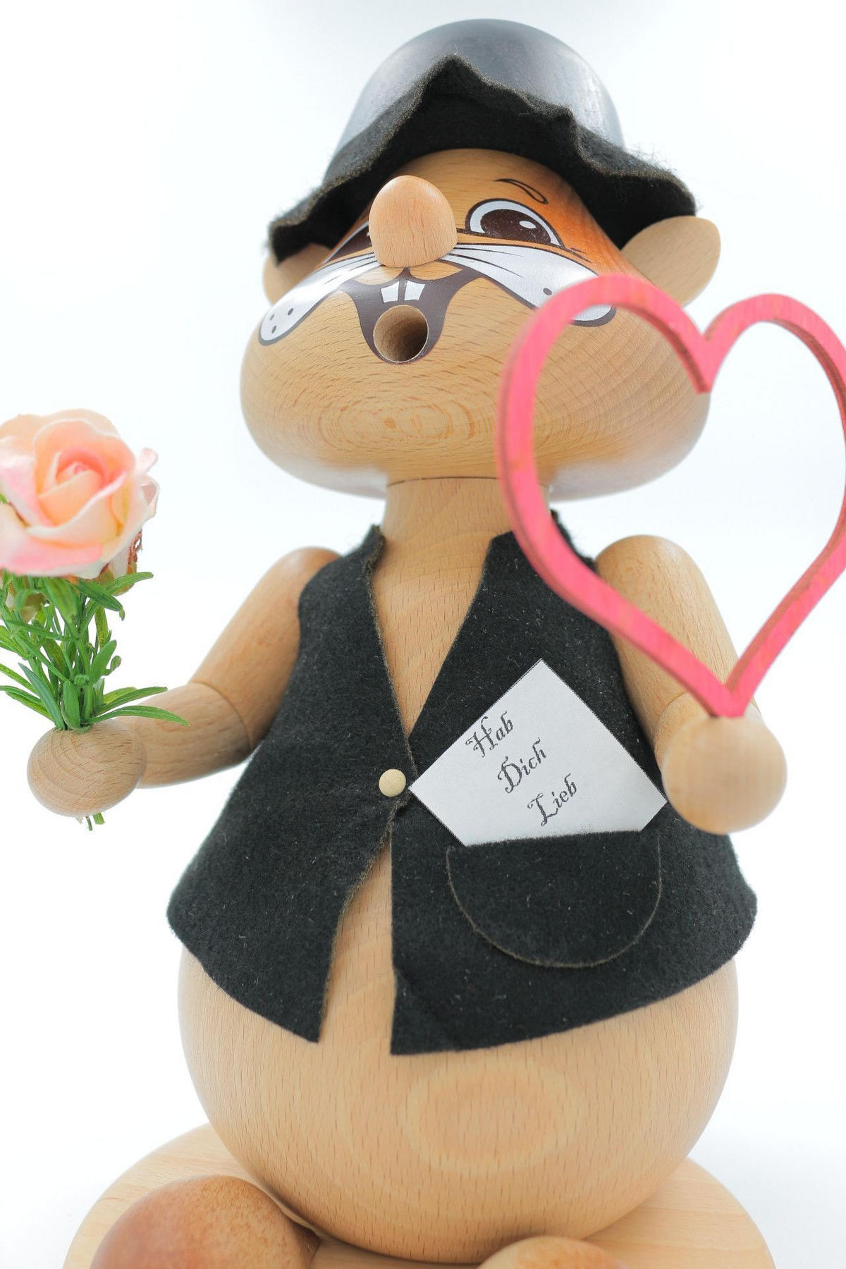 RAUCHFIGUR Hamster Romantiker 24 cm - Multicolor, Holz (15/1/0.1cm)