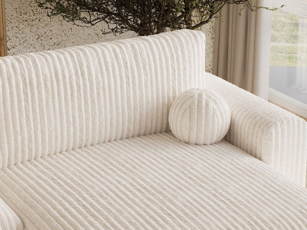 ECKSOFA Aurora Creme - Creme, Holz/Textil (259/145cm) - Graingold