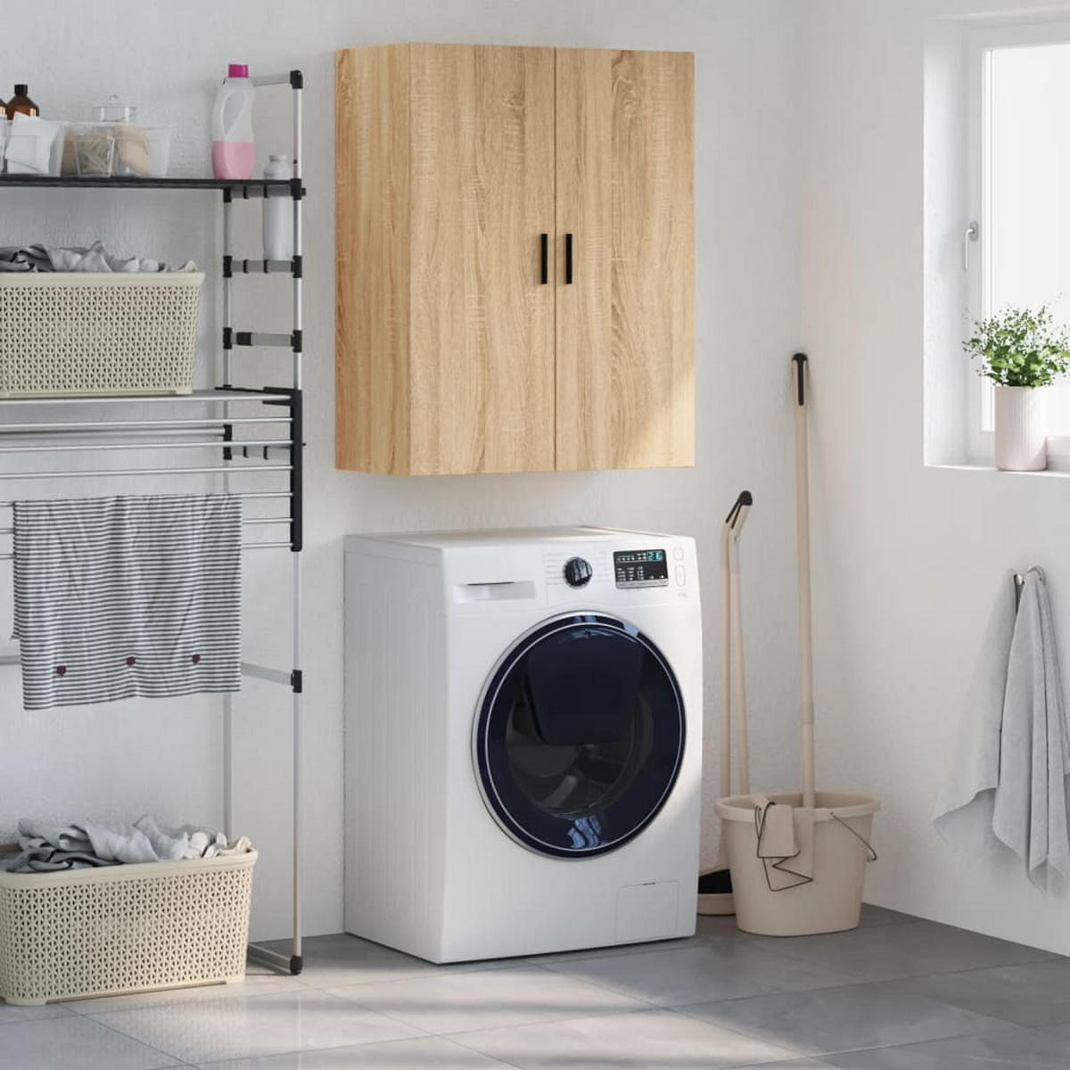 WANDSCHRANK Sonoma-Eiche 69,5x34x90 cm - Braun, Holzwerkstoff (69.5/90/34cm) - furnicato
