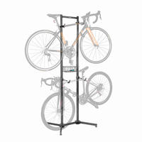 FAHRRADSTÄNDER Schwarz Grau für 2 Fahrräder mit Korb - Schwarz, Kunststoff/Metall (75/210/61cm) - Relaxdays