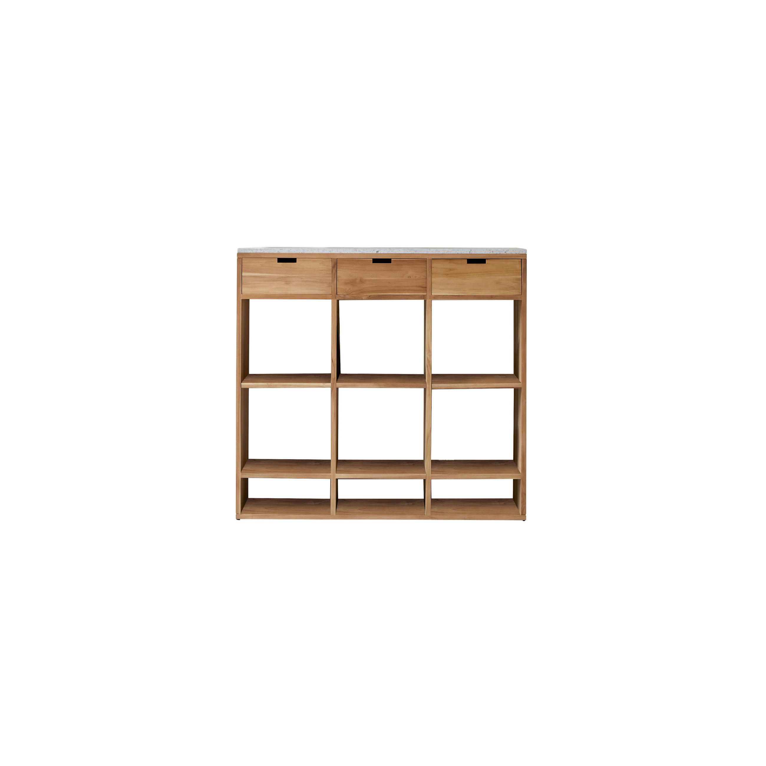 BÜCHERREGAL Miho Weiß aus Teak - Weiß, Holz (120/112/40cm) - Tikamoon