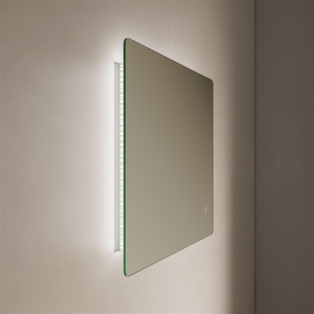 BADSPIEGEL LED abgerundet Kaltweiß Touch-Schalter Dimmbar 100/60 cm - Transparent, Glas (100/60/3cm) - EMKE