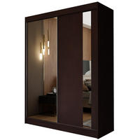 SCHWEBETÜRENSCHRANK GRAZIA 150/216/61 cm 2-türig mit Spiegel Wengefarben - Wengefarben, Holzwerkstoff (150/216/61cm) - MASSENO