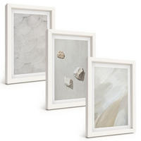 BILDER SET 3er Set - 20x30 cm Weißer Rahmen - Sandsteine moderne Farbe - Weiß, Kunststoff (20/30cm) - TULUP