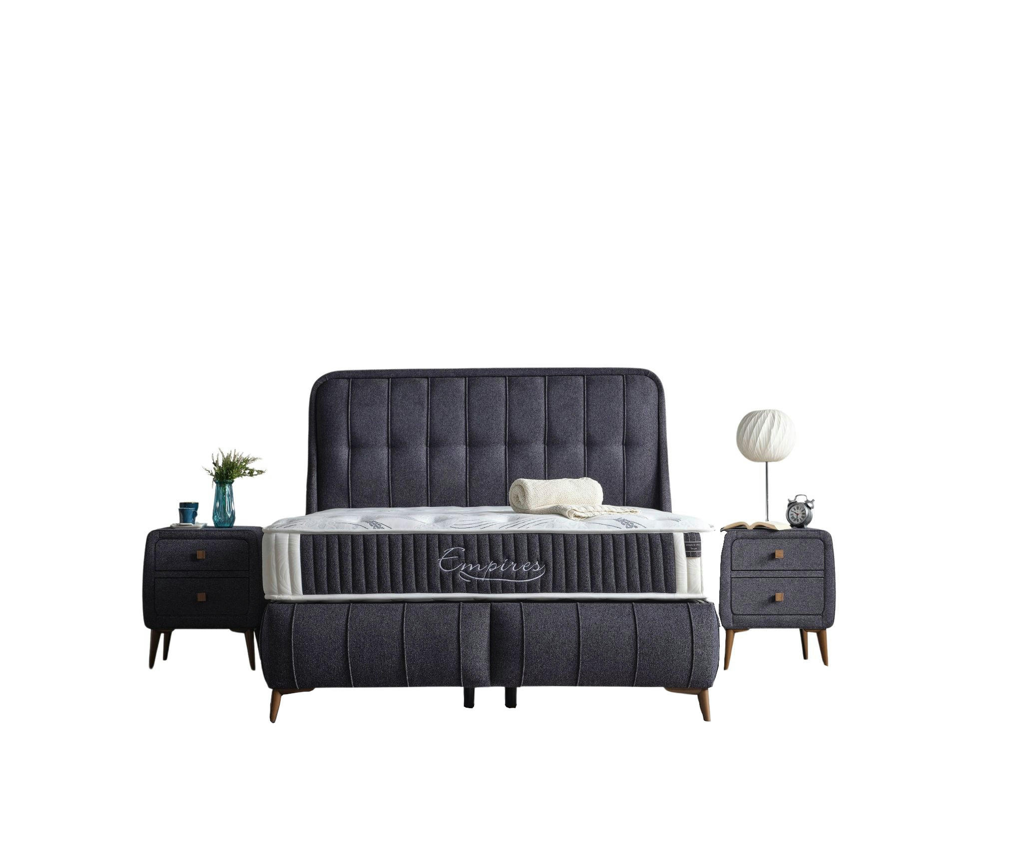 POLSTERBETT-SET Empires 160x200 Anthrazit - Bett inkl. Matratze - Anthrazit, Metall (160/200cm) - Villa Möbel