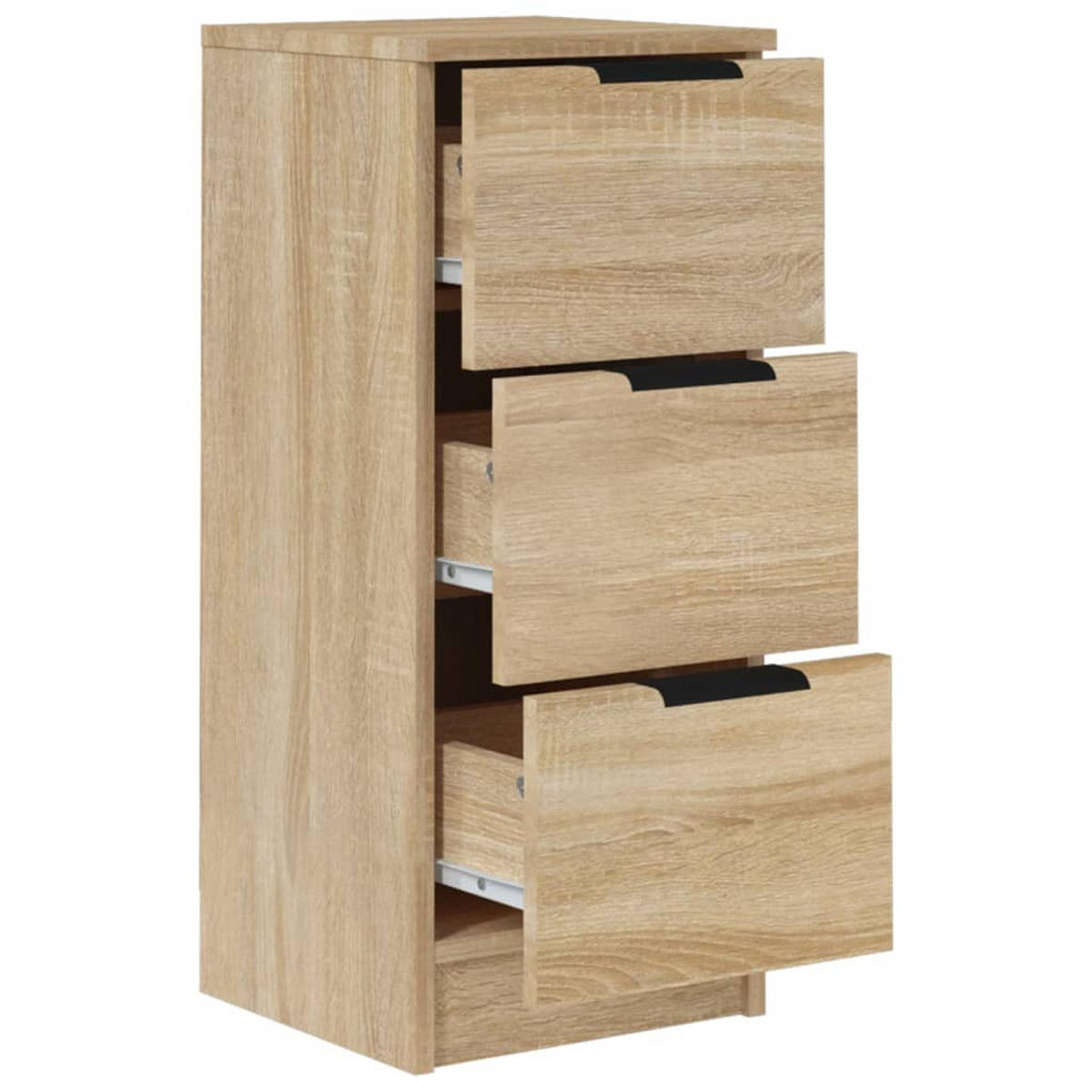 SIDEBOARDS mit 3 Schubladen 2-tlg. 30/30/70 cm aus Holzwerkstoff Sonoma-Eiche Dekor - Sonoma Eiche, Holz (30/70/30cm) - vidaXL