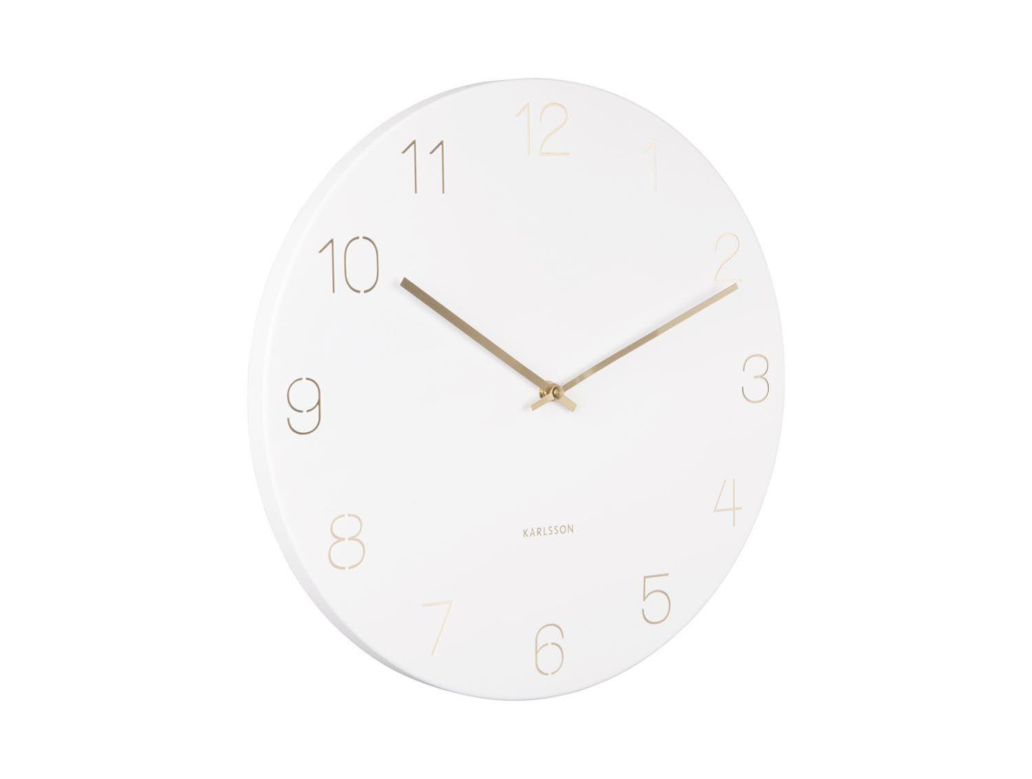 WANDUHR Charm Weiß 40/40/3.5 cm - Weiß, Metall (40/3.5/40cm) - Karlsson