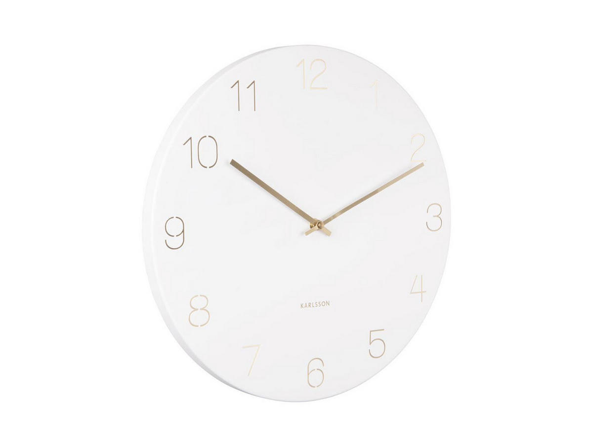 WANDUHR Charm Weiß 40/40/3.5 cm - Weiß, Metall (40/3.5/40cm) - Karlsson