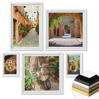 WANDBILDER 5er-Set - 50x50 cm & 20x30 cm & 40x60 cm Weißer Rahmen - Amerikanische Symbole, USA-Flagge - Weiß, Kunststoff (40/60cm) - ArtPrintCave