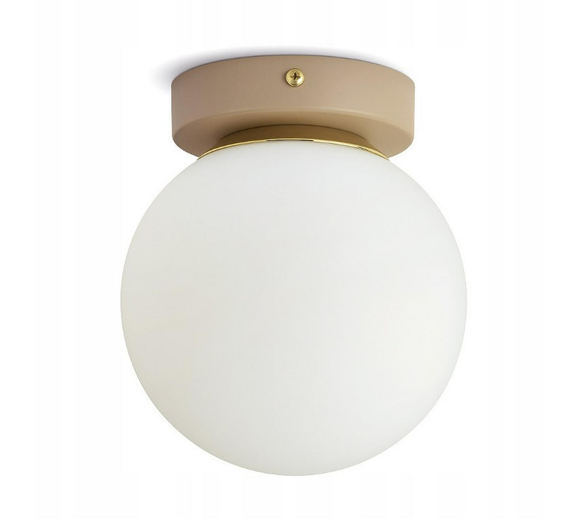 DECKENLEUCHTE ECRU II - Beige/Goldfarben, Glas/Metall (14/14/16cm) - kiki design