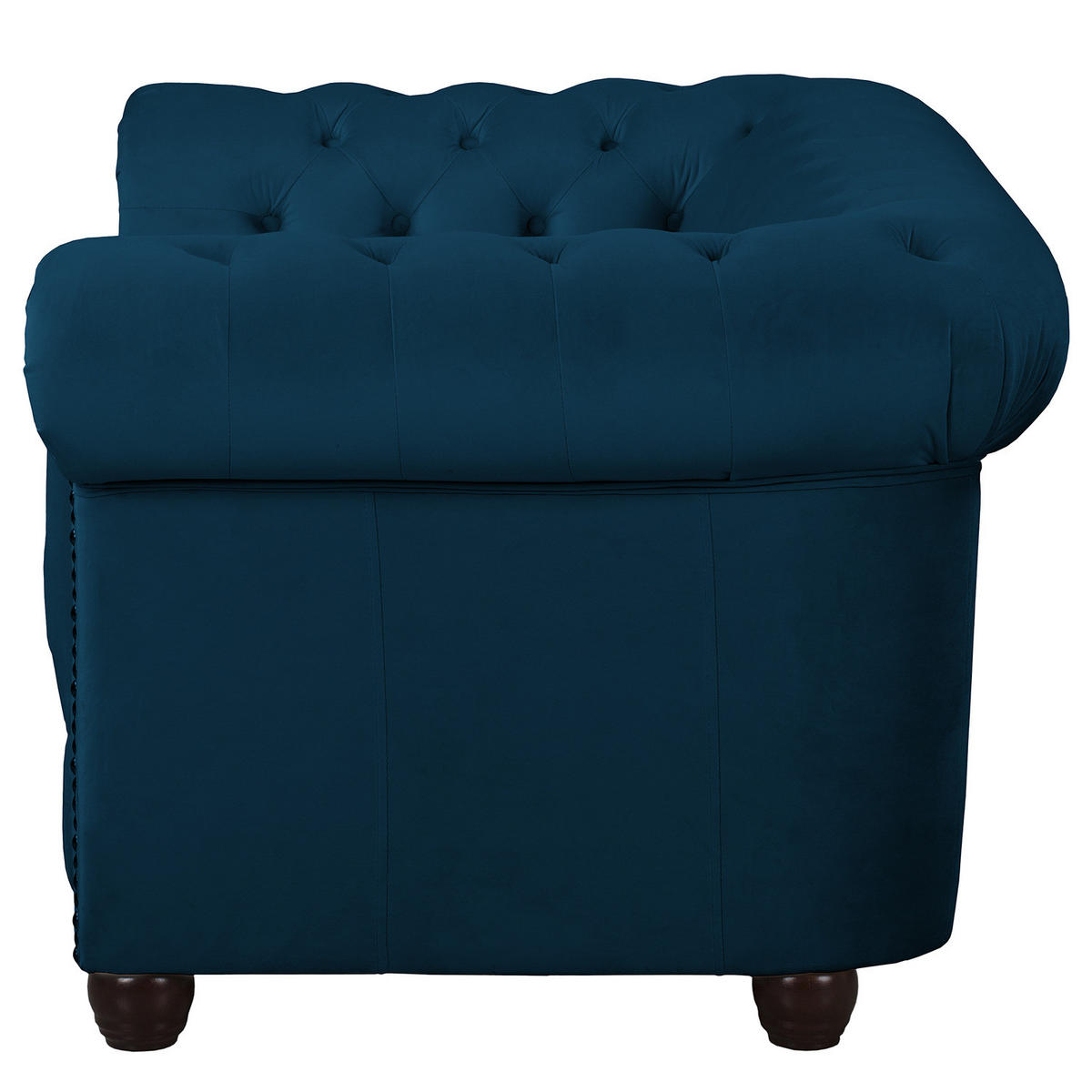 2-SITZER SOFA - Buchefarben/Dunkelblau, Buchenholz/Textil (148/72/86cm) - home24