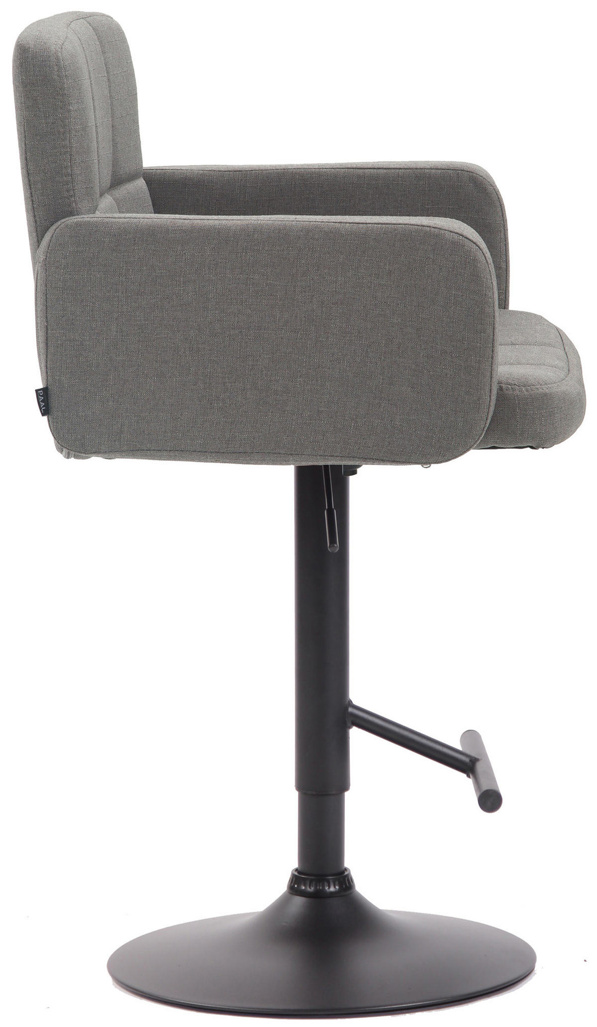 BARHOCKER Stoff grau - Schwarz/Grau, Textil/Metall (60/93/56cm) - CLP