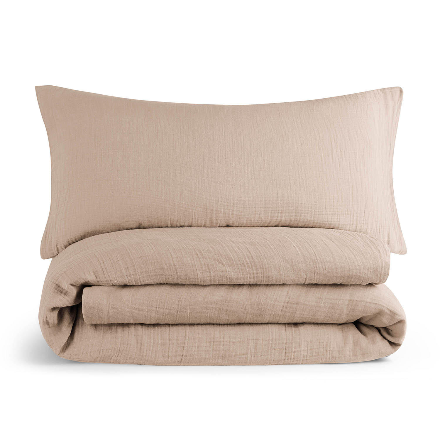 BETTWÄSCHE Musselin, 100% Baumwolle, 135/200 cm & 40/80 cm - Taupe, Textil (135/200cm) - Blumtal