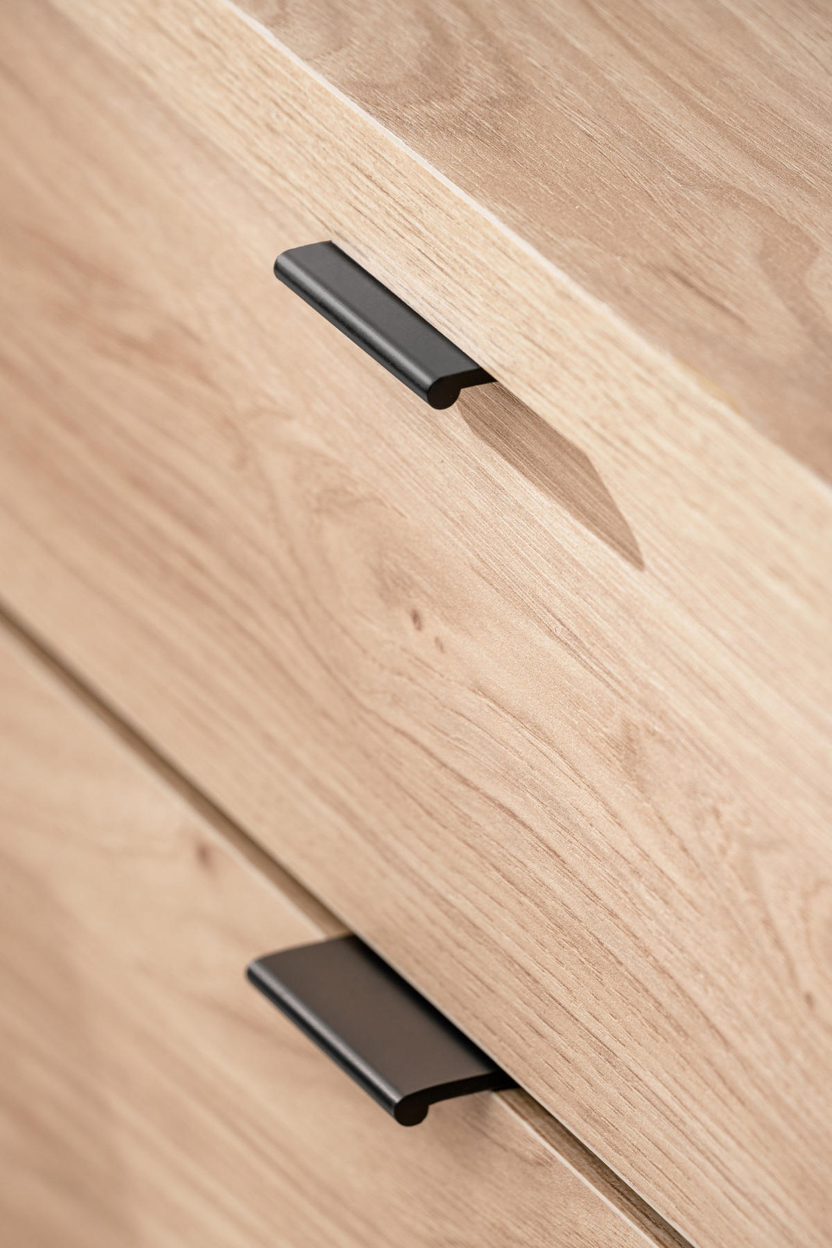 GARDEROBENSCHRANK Eiche, schwarz 60 cm, Flurschrank mit variabler Inneneinteilung - Eichefarben/Schwarz, Holzwerkstoff/Kunststoff (60/202/35cm) - Furn.Design