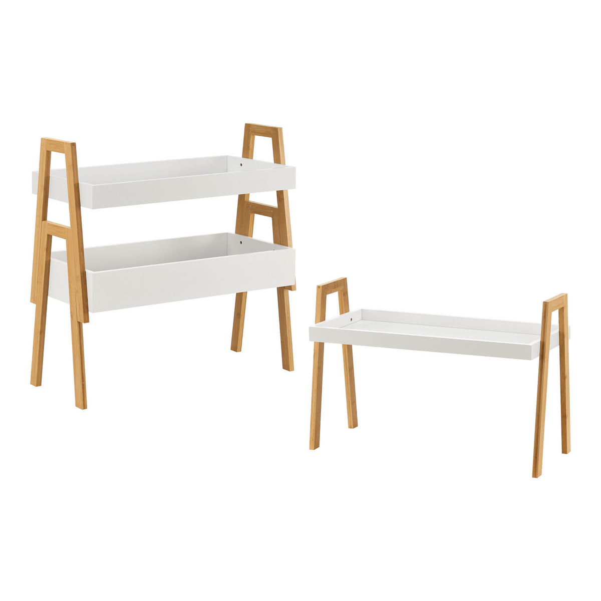 STAPELREGAL Hitra - Naturfarben/Weiß, Holz (65/85/30cm) - [en.casa]