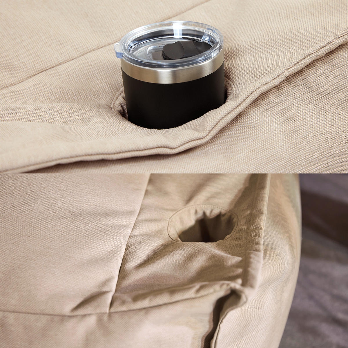 SITZSACK Outdoor-Sessel Alto + Hocker - Beige, Textil (94/75/94cm) - icon