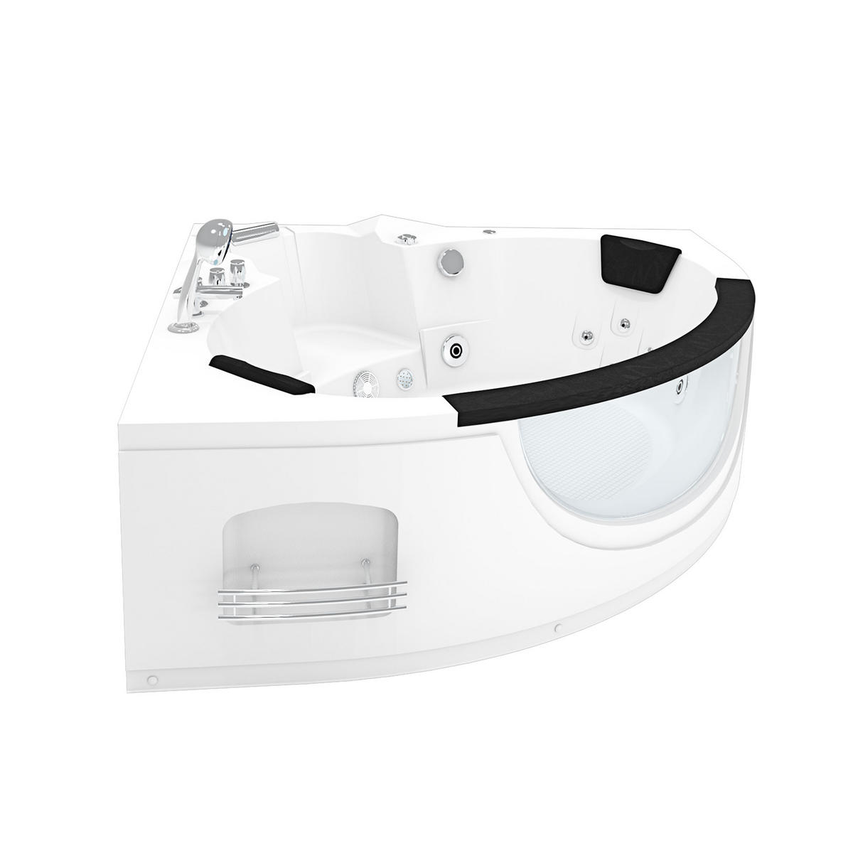 WHIRLPOOL Pool Badewanne Wanne W06 152x152cm - Weiß, Glas/Kunststoff (152/65/152cm) - AcquaVapore by Sandra Jentho