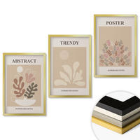 WANDBILDER 3er Set - 40x60 cm Goldrahmen - Pflanzenmotive beige braun - Goldfarben, Kunststoff (40/60cm) - ArtPrintCave