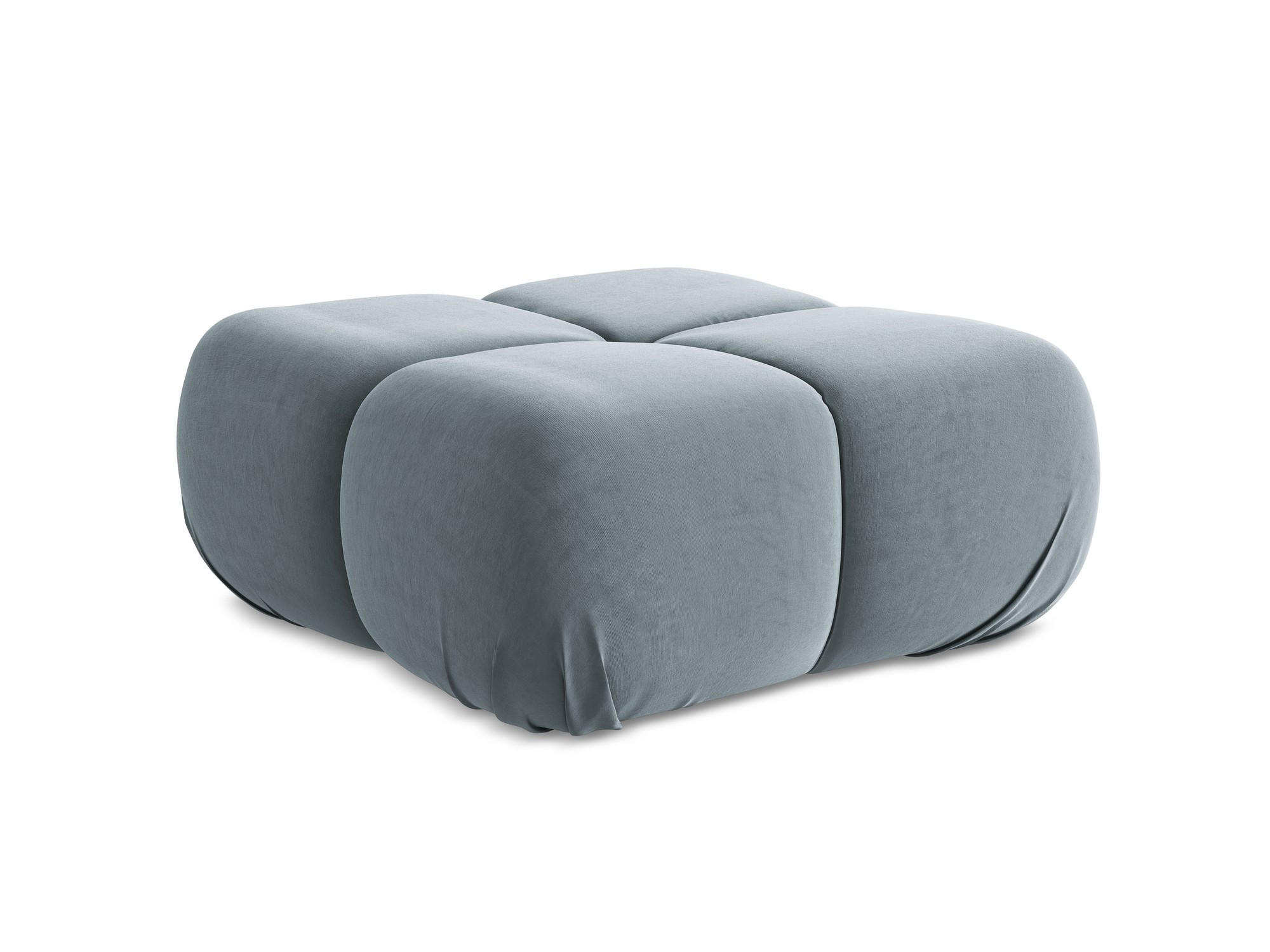 POUF Samt Stoff Blau - Blau/Schwarz, Kunststoff/Textil (95/41/95cm) - Makamii