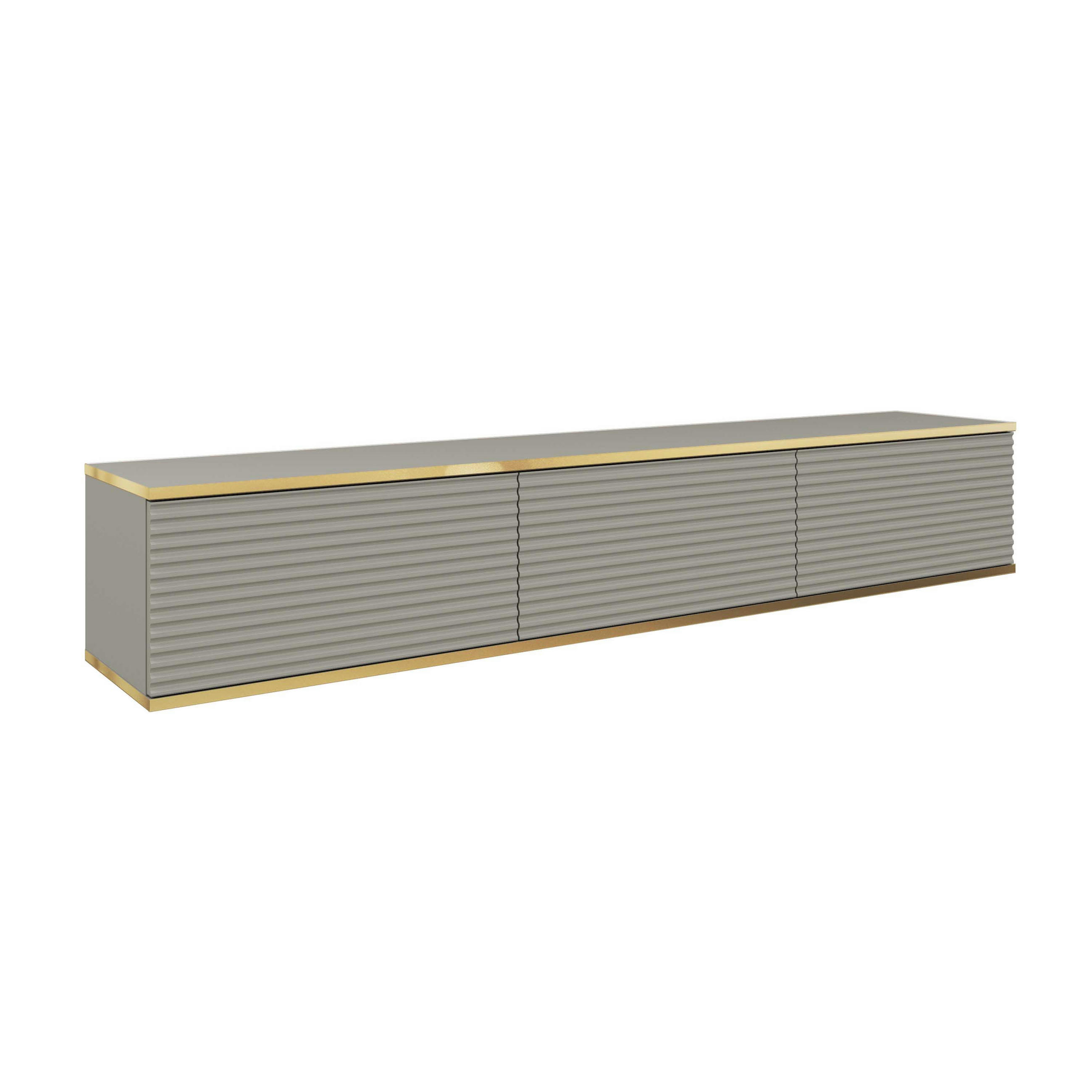 HÄNGEBOARD Banff RTV175 MDF – Graues Matt, Artisan-Eiche - Grau, Glas/Holzwerkstoff (175/30/32cm) - Komodee