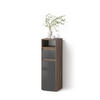MIDISCHRANK Savuto Anthrazit Hochglanz 30.2 x 96.3 cm - Schwarz Hochglanz/Walnussfarben, Holzwerkstoff (30.2/96.3/30cm) - Livinity®