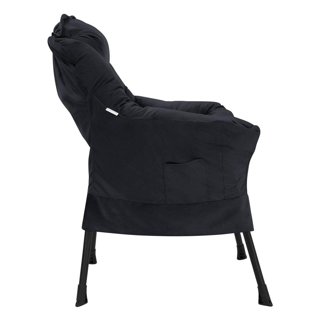 RELAXSESSEL Samt Schwarz - Schwarz, Metall (97/95/82cm) - ML-DESIGN