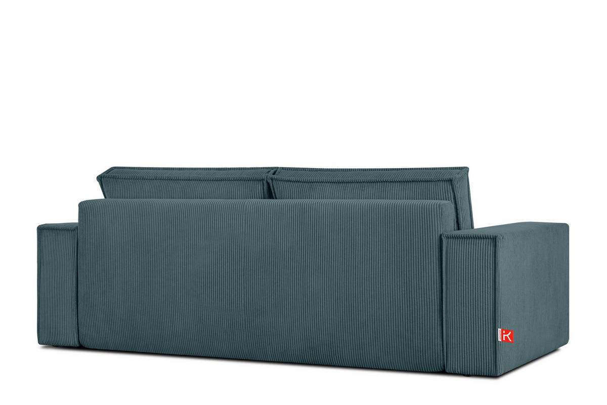 3-SITZER-SCHLAFSOFA NAPI in Pet Friendly Cord-Stoff, Blau - Blau/Schwarz, Textil (244/89/101cm) - KONSIMO®