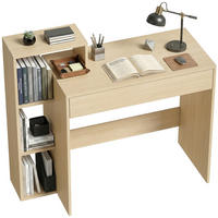 SCHREIBTISCH Natur mit 3 Ablagefächern und Schublade 100/40/90 cm - Naturfarben, Holzwerkstoff (40/100/90cm) - PANGIVO