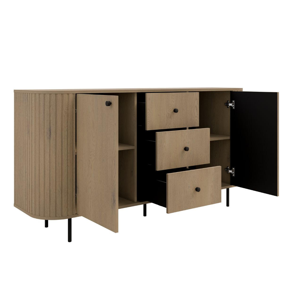 KOMMODE mit Schubladen eiche cremona OVI - Braun, Holzwerkstoff (165/85/42cm) - Compleo24